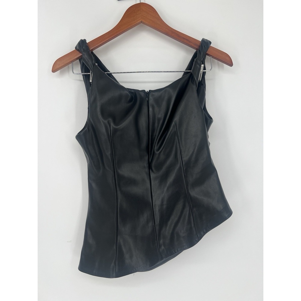 MANGO FAUX-LEATHER TOP Size M - Picture 8 of 10
